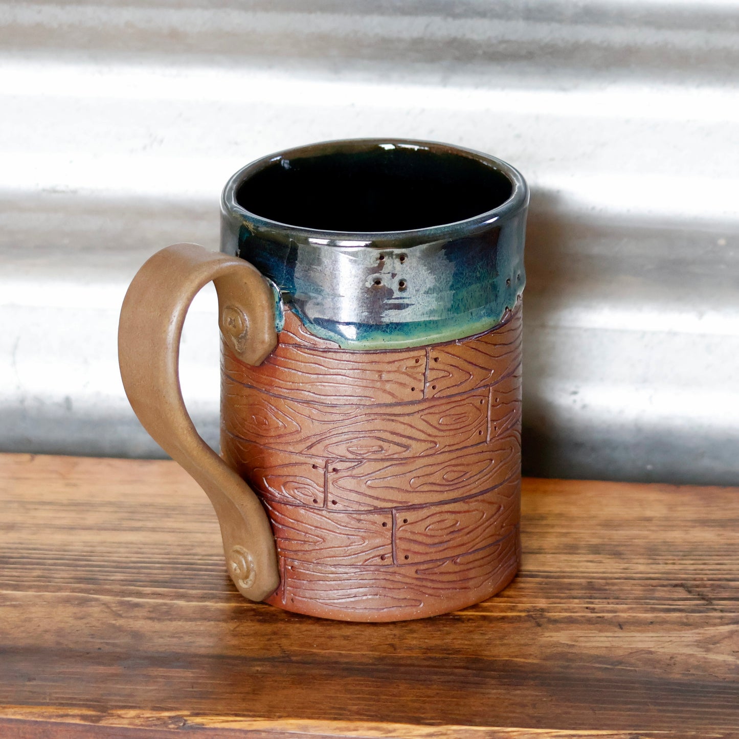 1023- Wood Plank Mug