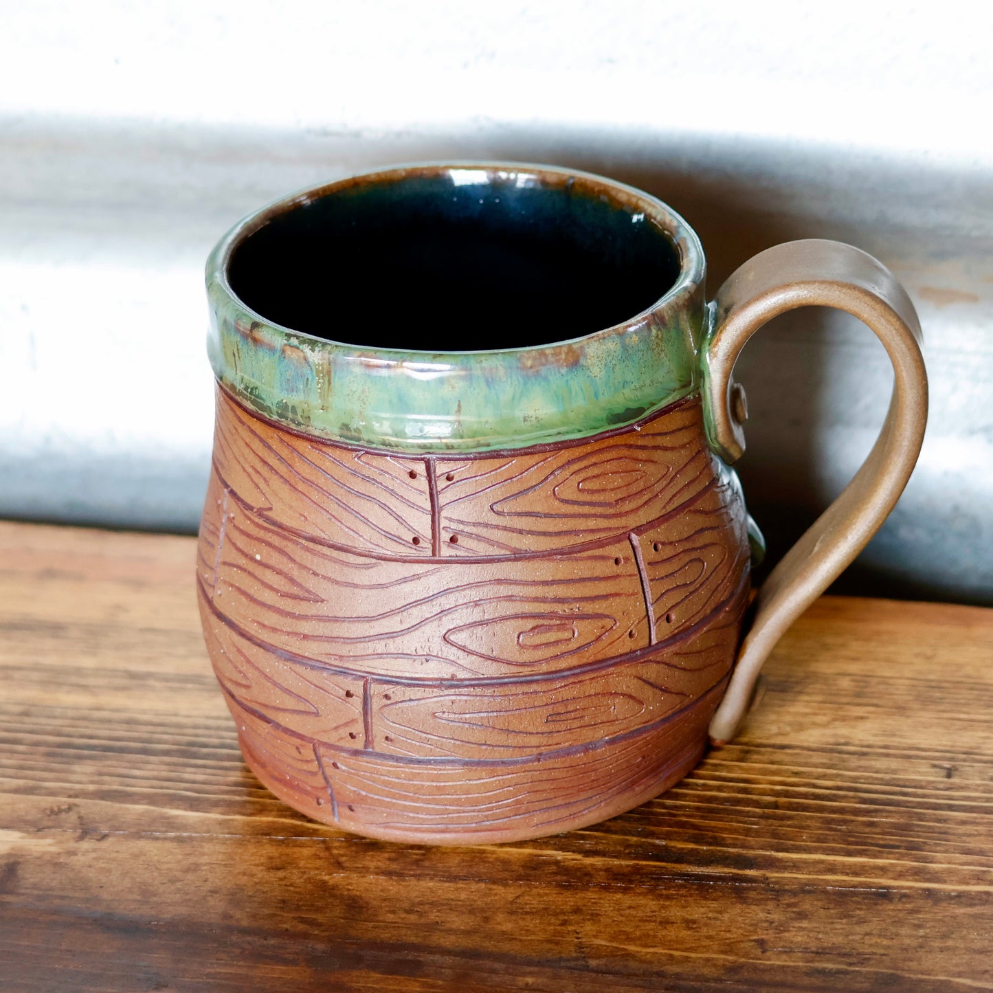 1026- Wood Plank Mug