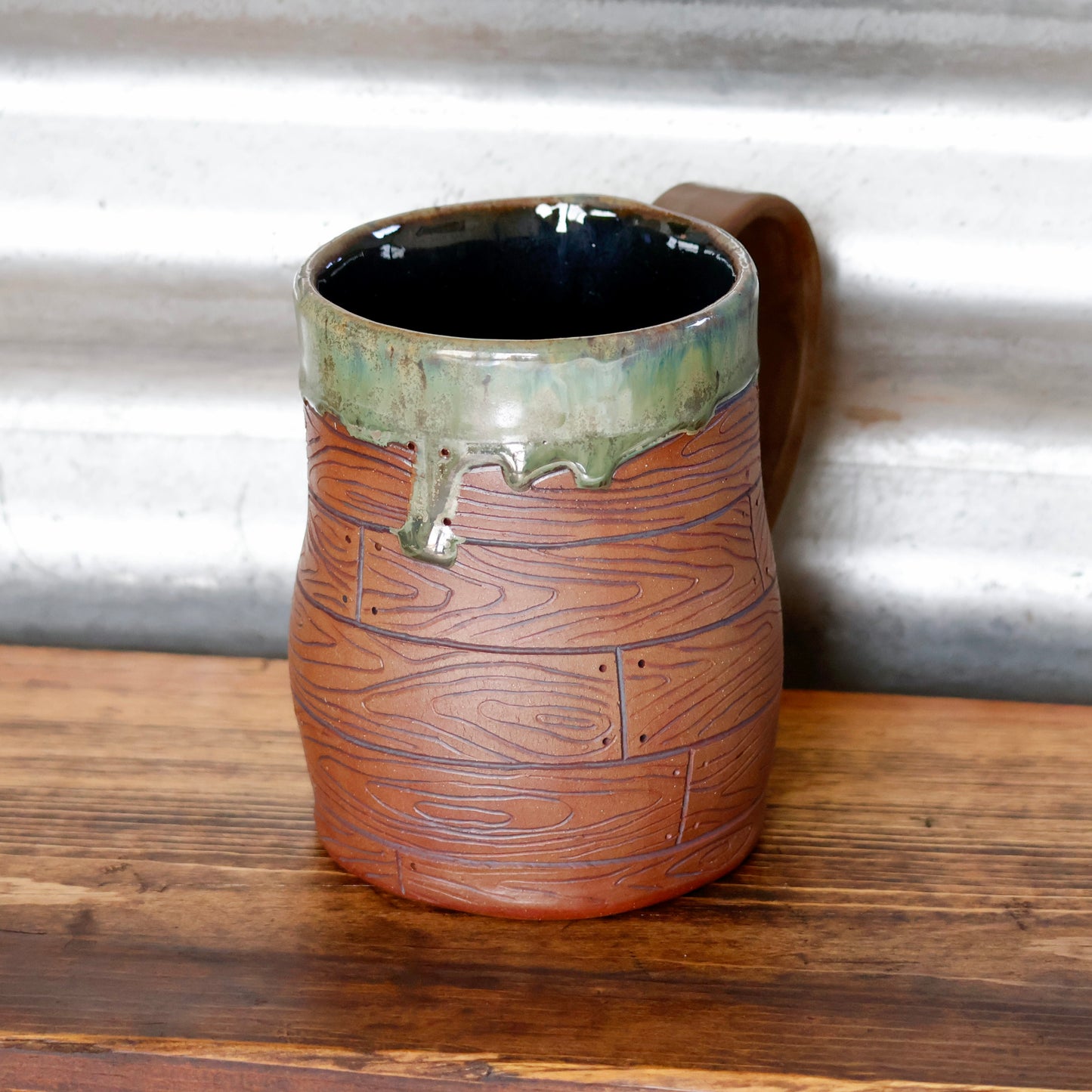 1028- Wood Plank Mug