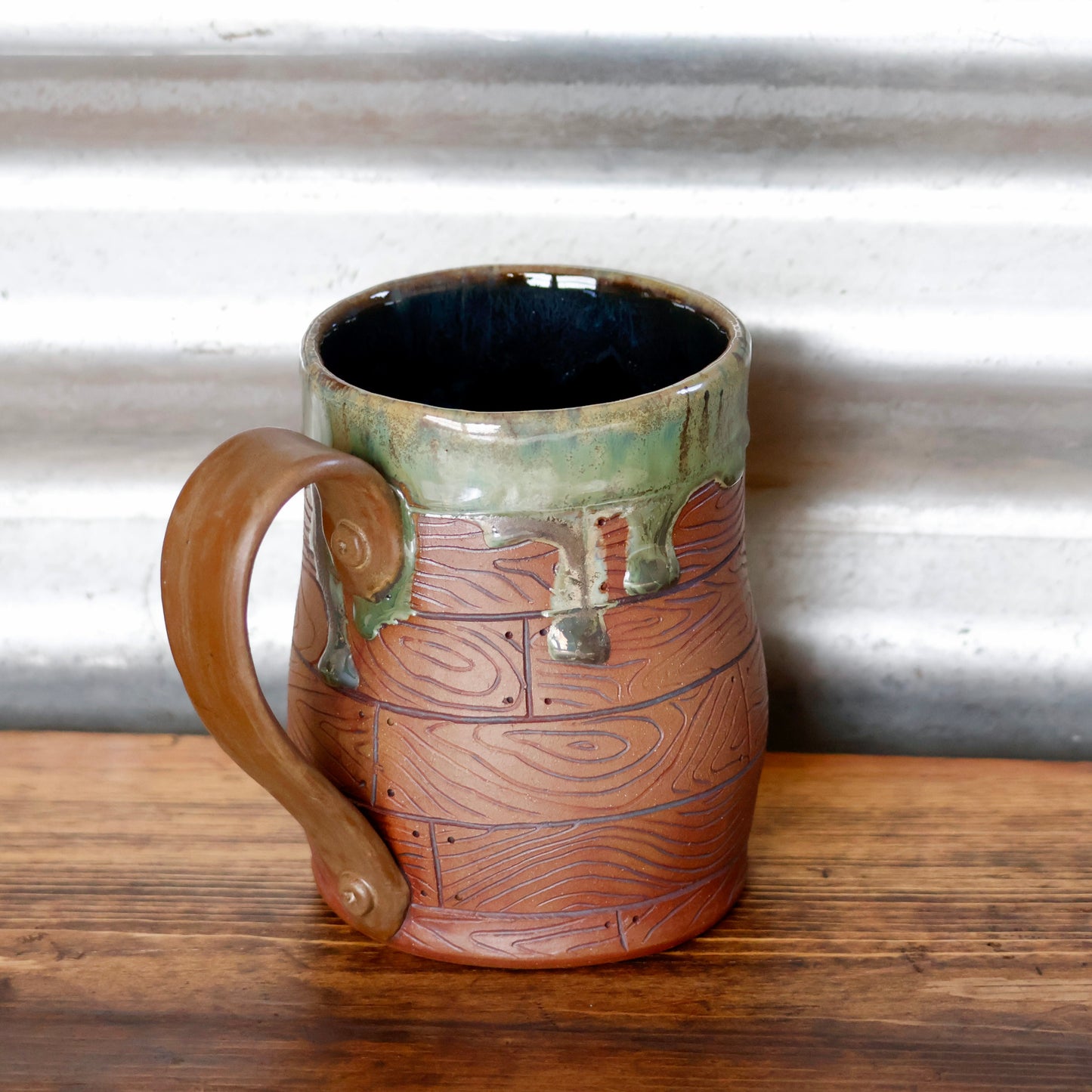 1028- Wood Plank Mug