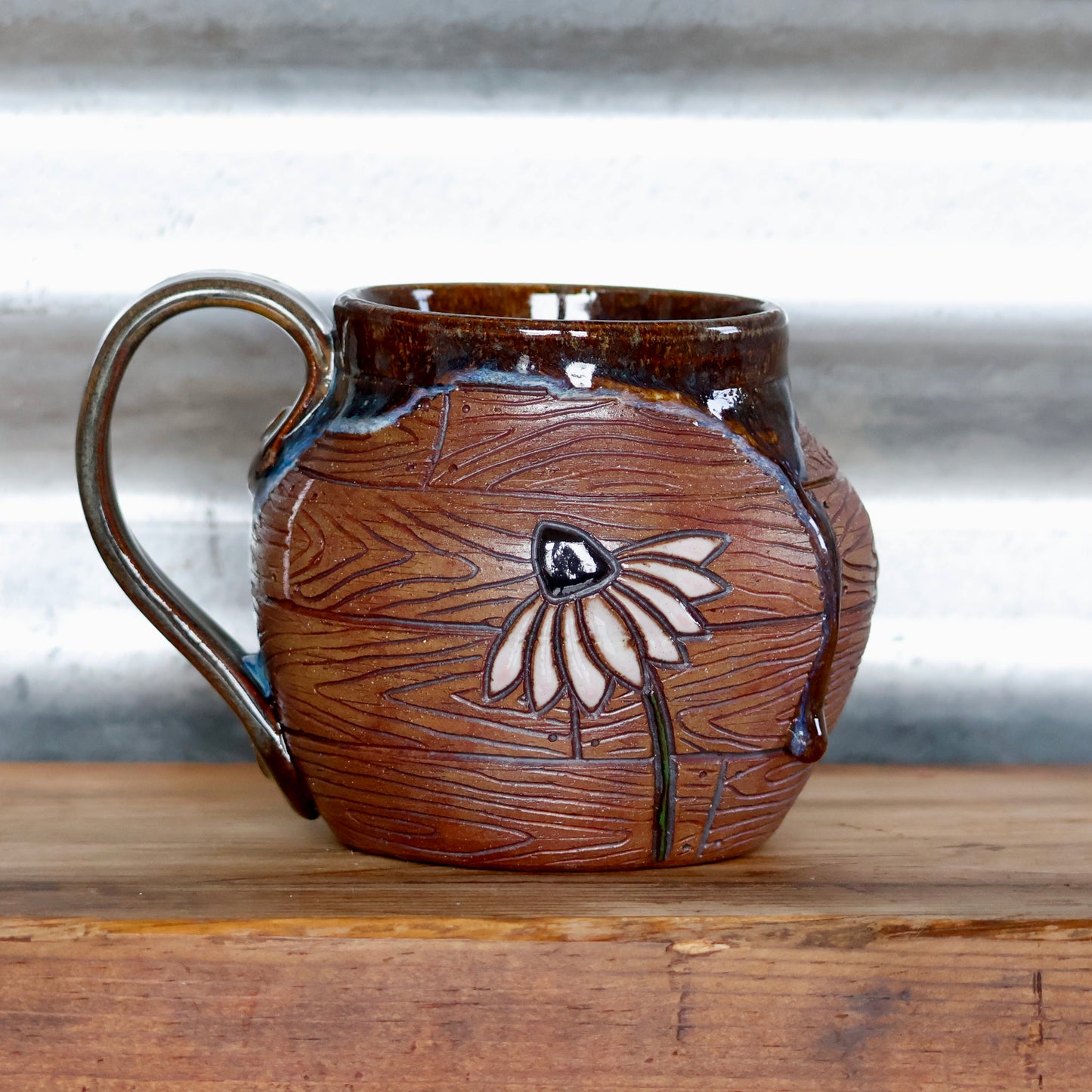 Rustic ConeFlower Mug