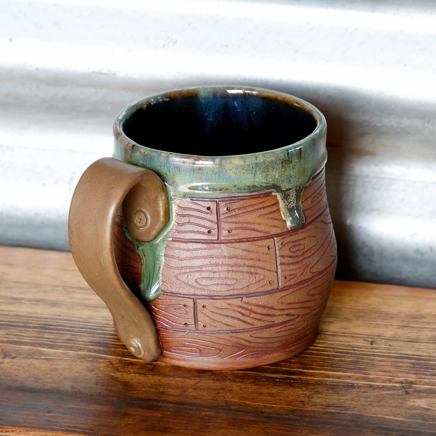 1026- Wood Plank Mug