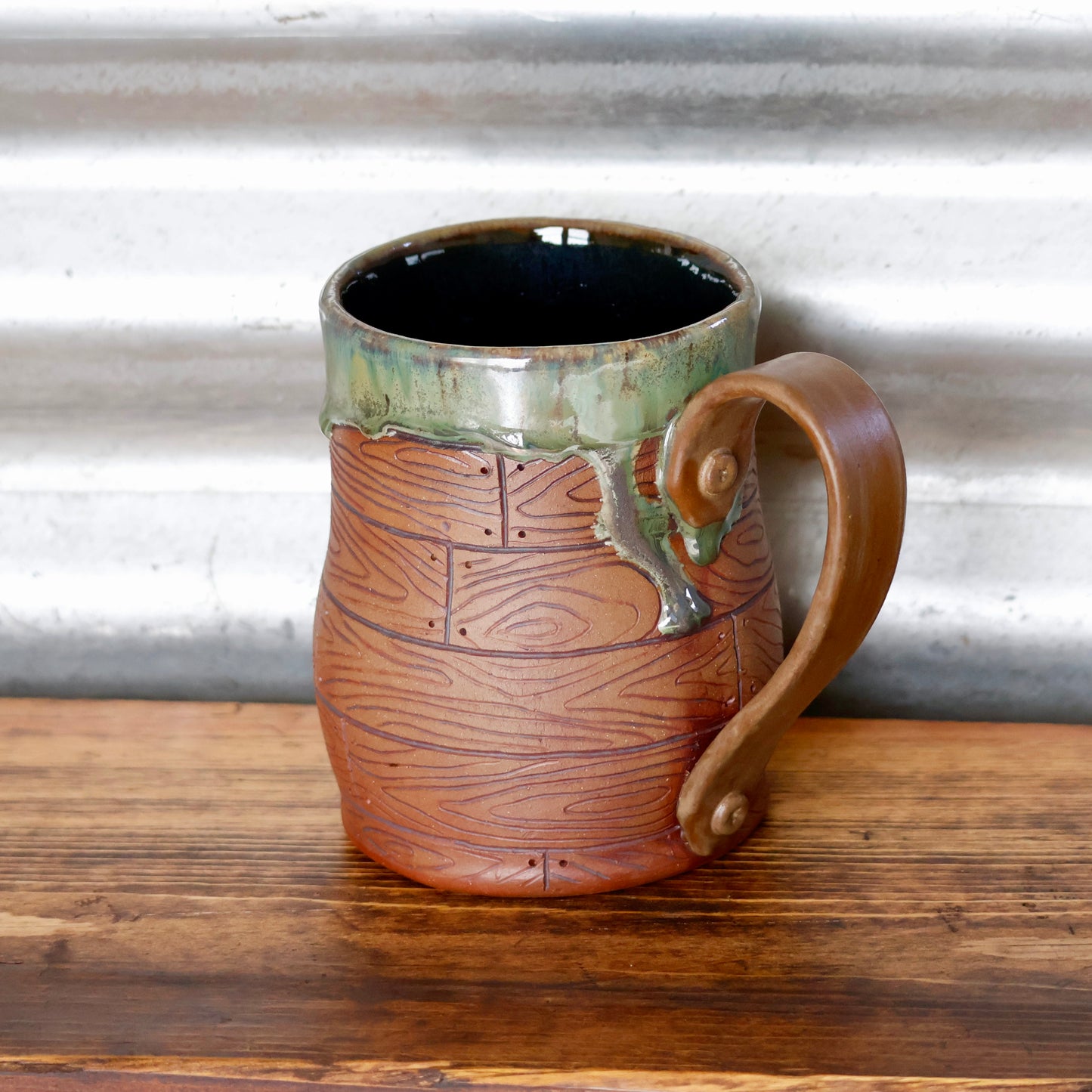 1028- Wood Plank Mug