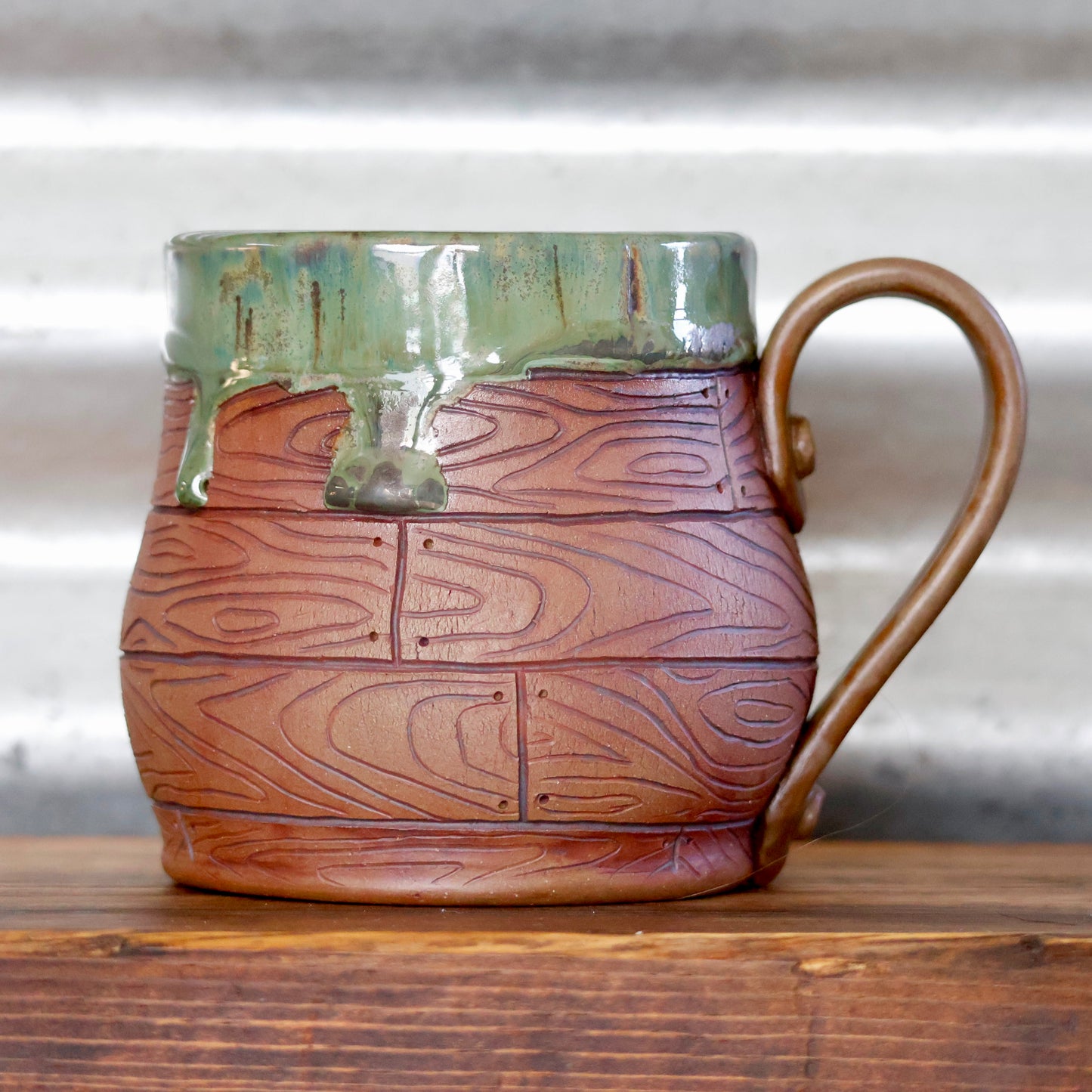 1029- Wood Plank Mug