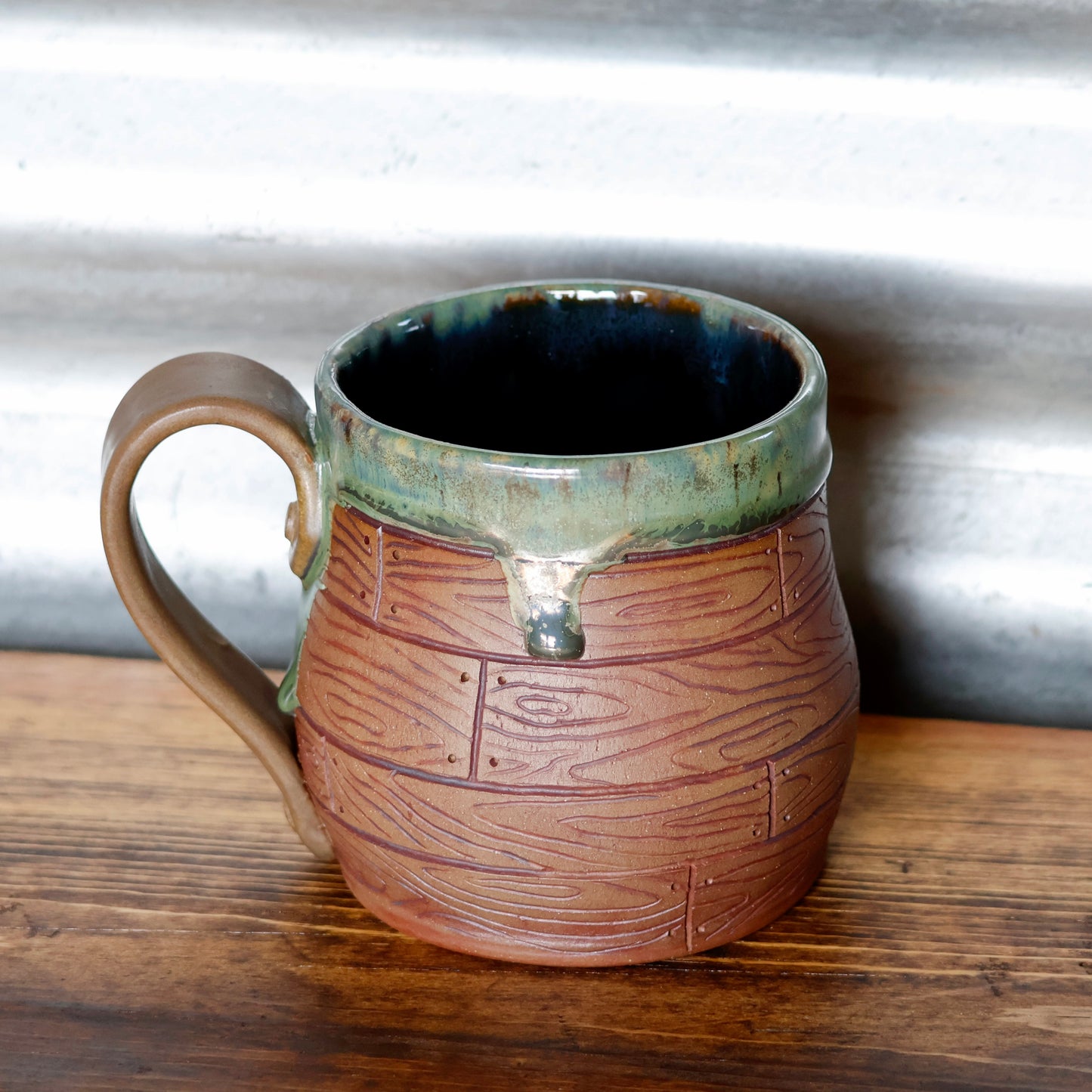 1026- Wood Plank Mug